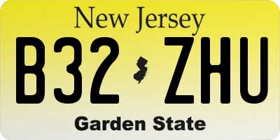 NJ license plate B32ZHU