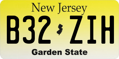 NJ license plate B32ZIH