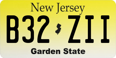 NJ license plate B32ZII