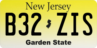 NJ license plate B32ZIS
