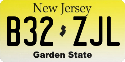 NJ license plate B32ZJL