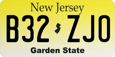 NJ license plate B32ZJO