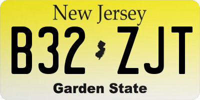 NJ license plate B32ZJT