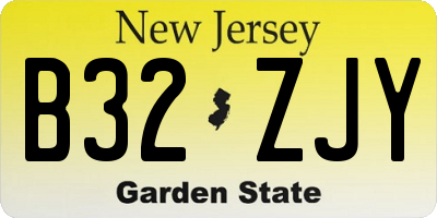 NJ license plate B32ZJY