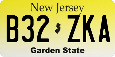 NJ license plate B32ZKA