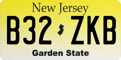 NJ license plate B32ZKB