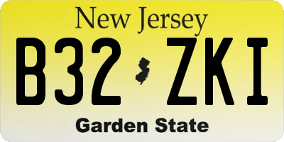 NJ license plate B32ZKI