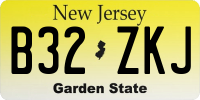 NJ license plate B32ZKJ