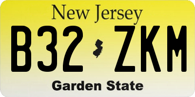 NJ license plate B32ZKM