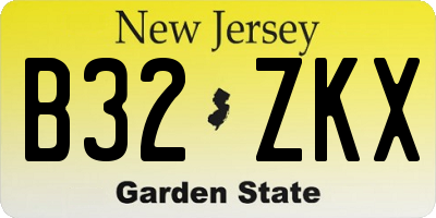 NJ license plate B32ZKX