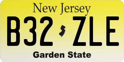 NJ license plate B32ZLE