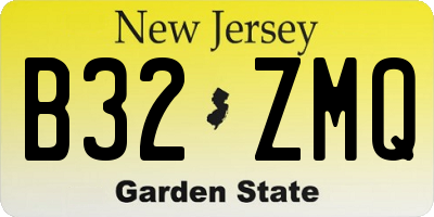 NJ license plate B32ZMQ