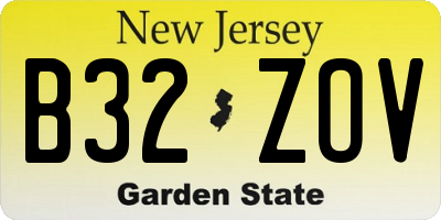 NJ license plate B32ZOV