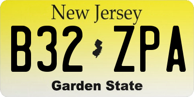 NJ license plate B32ZPA
