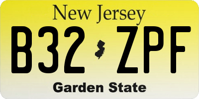 NJ license plate B32ZPF
