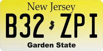NJ license plate B32ZPI