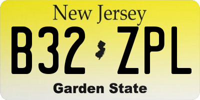 NJ license plate B32ZPL