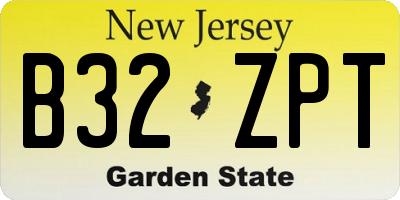 NJ license plate B32ZPT