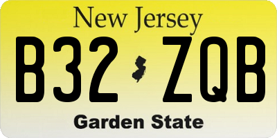 NJ license plate B32ZQB
