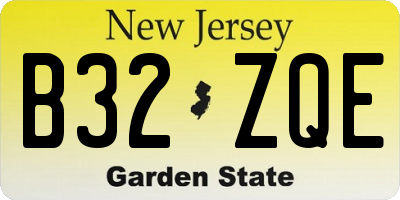 NJ license plate B32ZQE