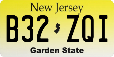 NJ license plate B32ZQI