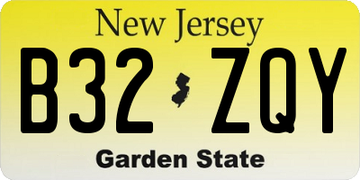 NJ license plate B32ZQY