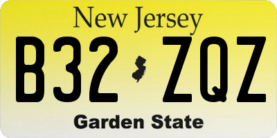 NJ license plate B32ZQZ