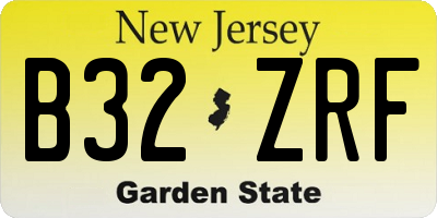 NJ license plate B32ZRF