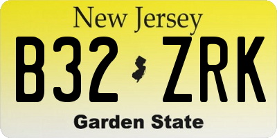 NJ license plate B32ZRK