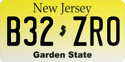 NJ license plate B32ZRO