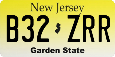 NJ license plate B32ZRR