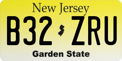 NJ license plate B32ZRU