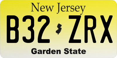 NJ license plate B32ZRX