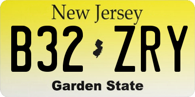 NJ license plate B32ZRY