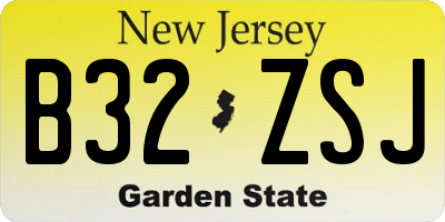 NJ license plate B32ZSJ