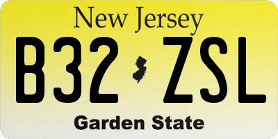 NJ license plate B32ZSL