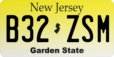NJ license plate B32ZSM