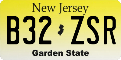 NJ license plate B32ZSR