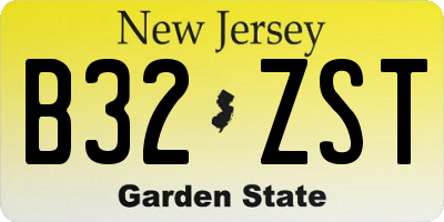 NJ license plate B32ZST