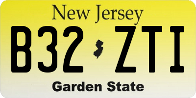 NJ license plate B32ZTI