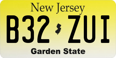 NJ license plate B32ZUI