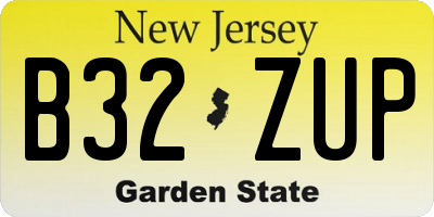 NJ license plate B32ZUP