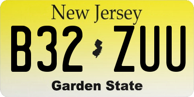 NJ license plate B32ZUU