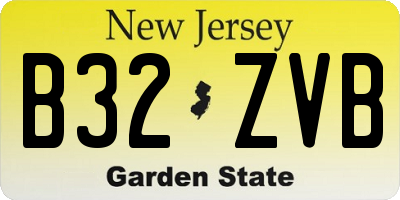 NJ license plate B32ZVB