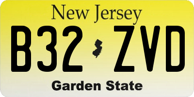NJ license plate B32ZVD