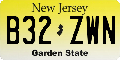 NJ license plate B32ZWN