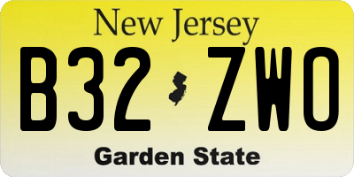 NJ license plate B32ZWO