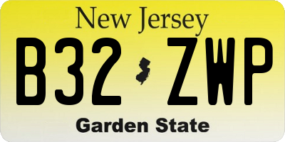 NJ license plate B32ZWP