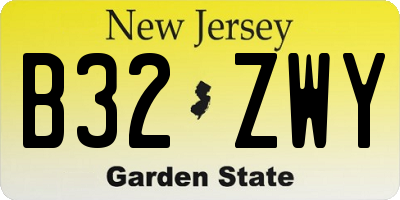 NJ license plate B32ZWY