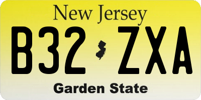 NJ license plate B32ZXA